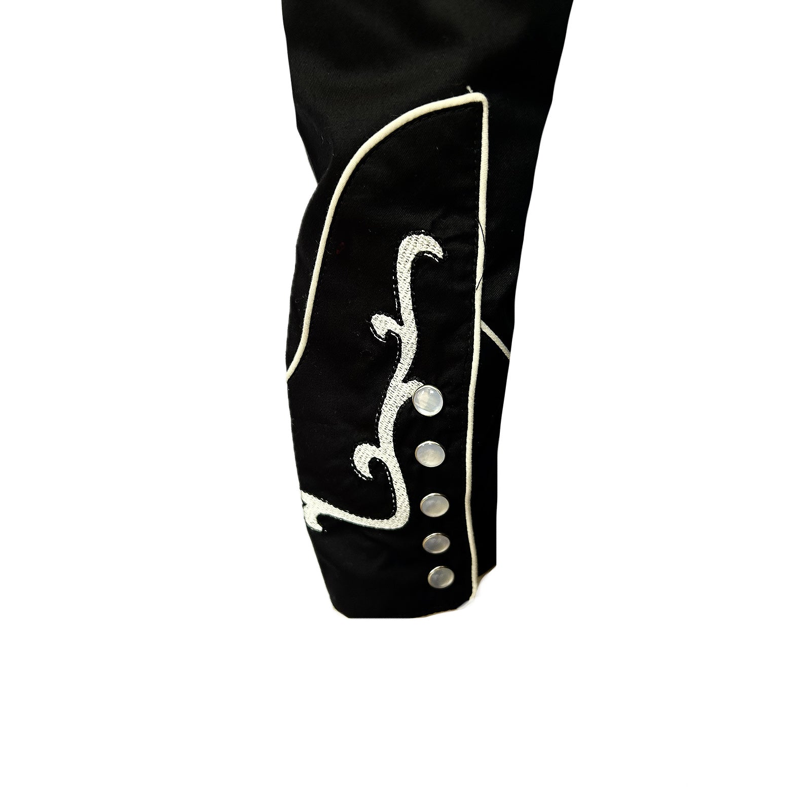 Men's Vintage Black American Bison Embroidered Western Shirt