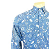 Men's Blue Bison Bandana Print Western Shirt