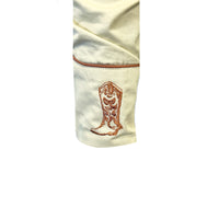 Men’s Khaki Guitar, Boot & Hat Embroidered Western Shirt