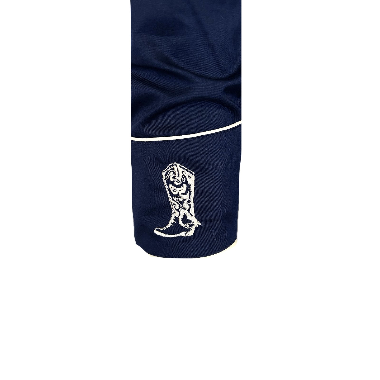 Men’s Navy Guitar, Boot & Hat Embroidered Western Shirt