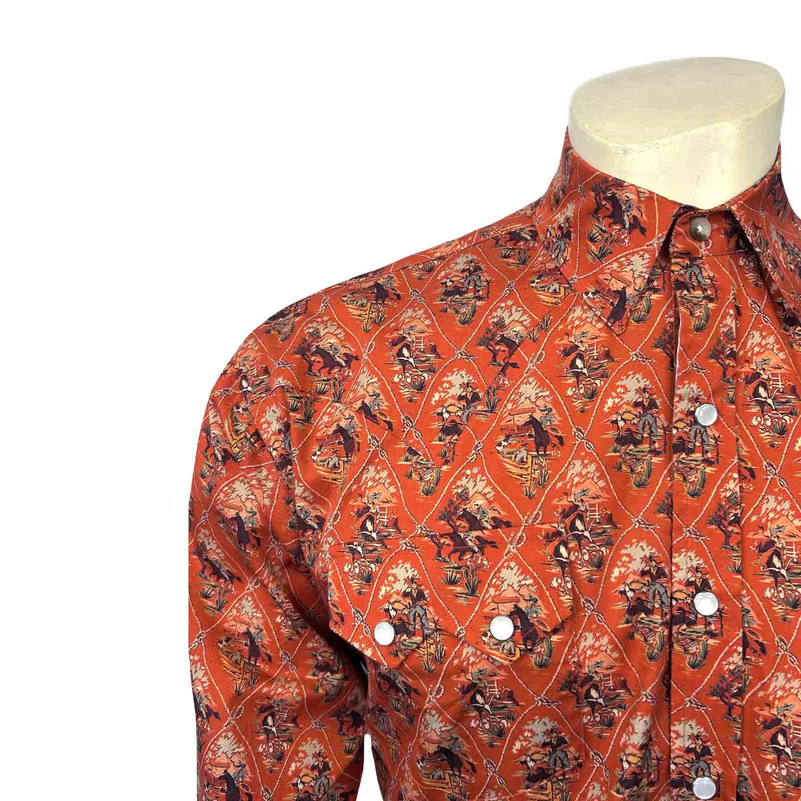 Men’s Riders Rust Print Western Shirt