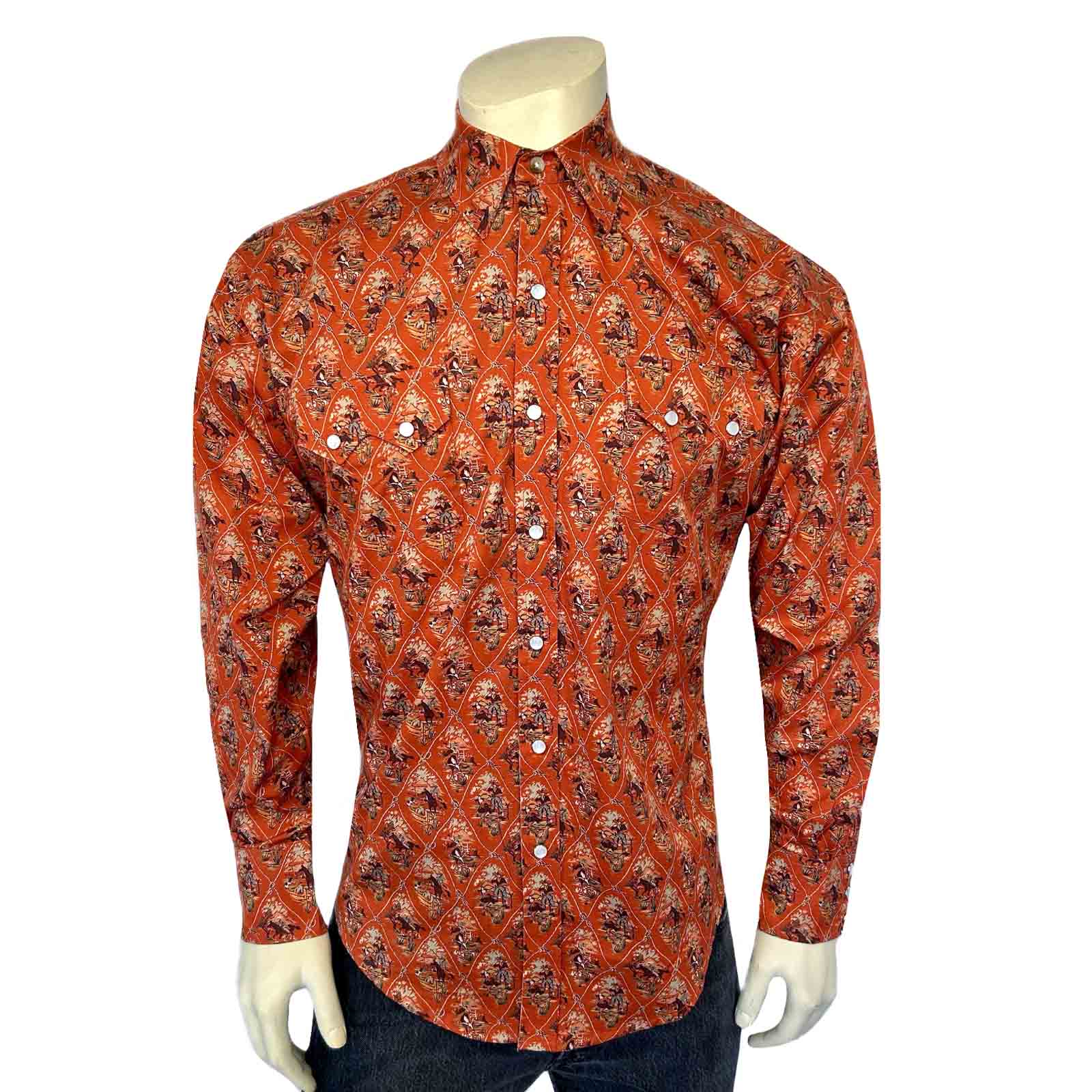 Men’s Riders Rust Print Western Shirt