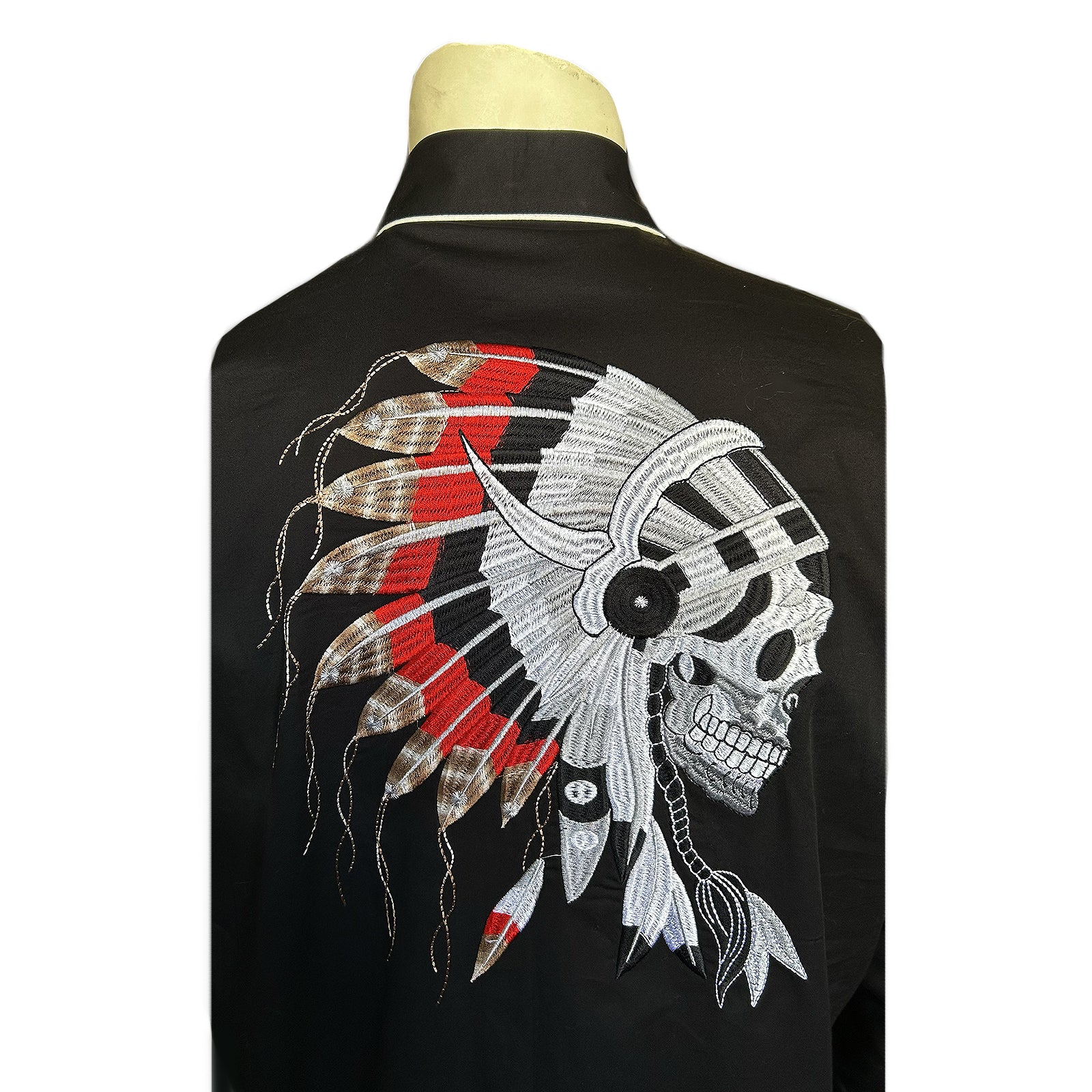 Men’s Chief Skulls Vintage Embroidered Western Shirt