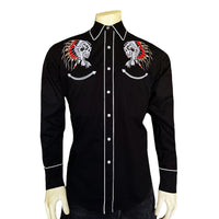 Men’s Chief Skulls Vintage Embroidered Western Shirt
