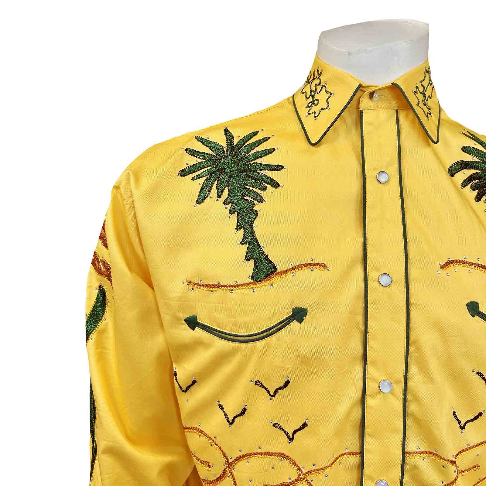 Men's Porter Wagoner Gold Embroidered Western Shirt