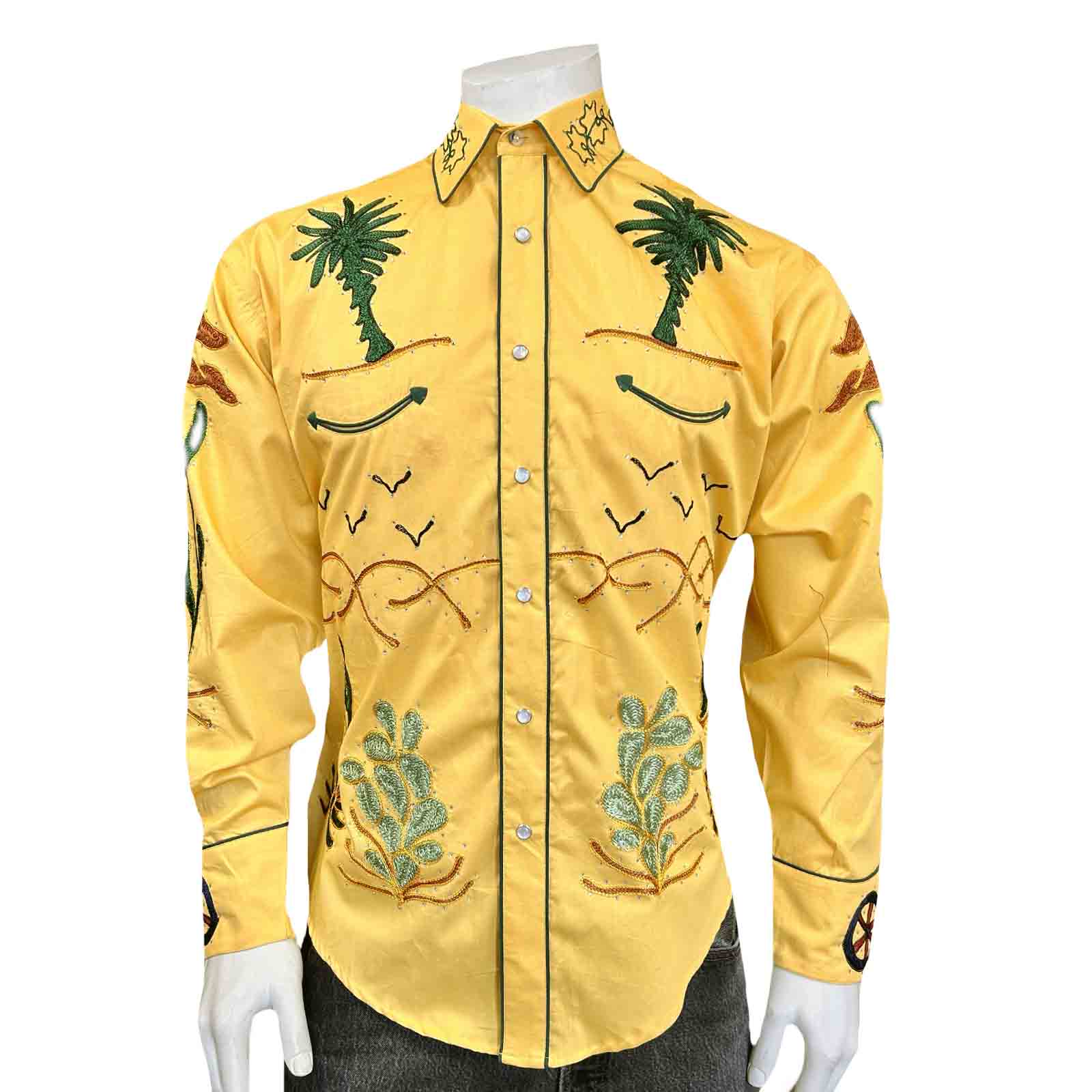 Men's Porter Wagoner Gold Embroidered Western Shirt