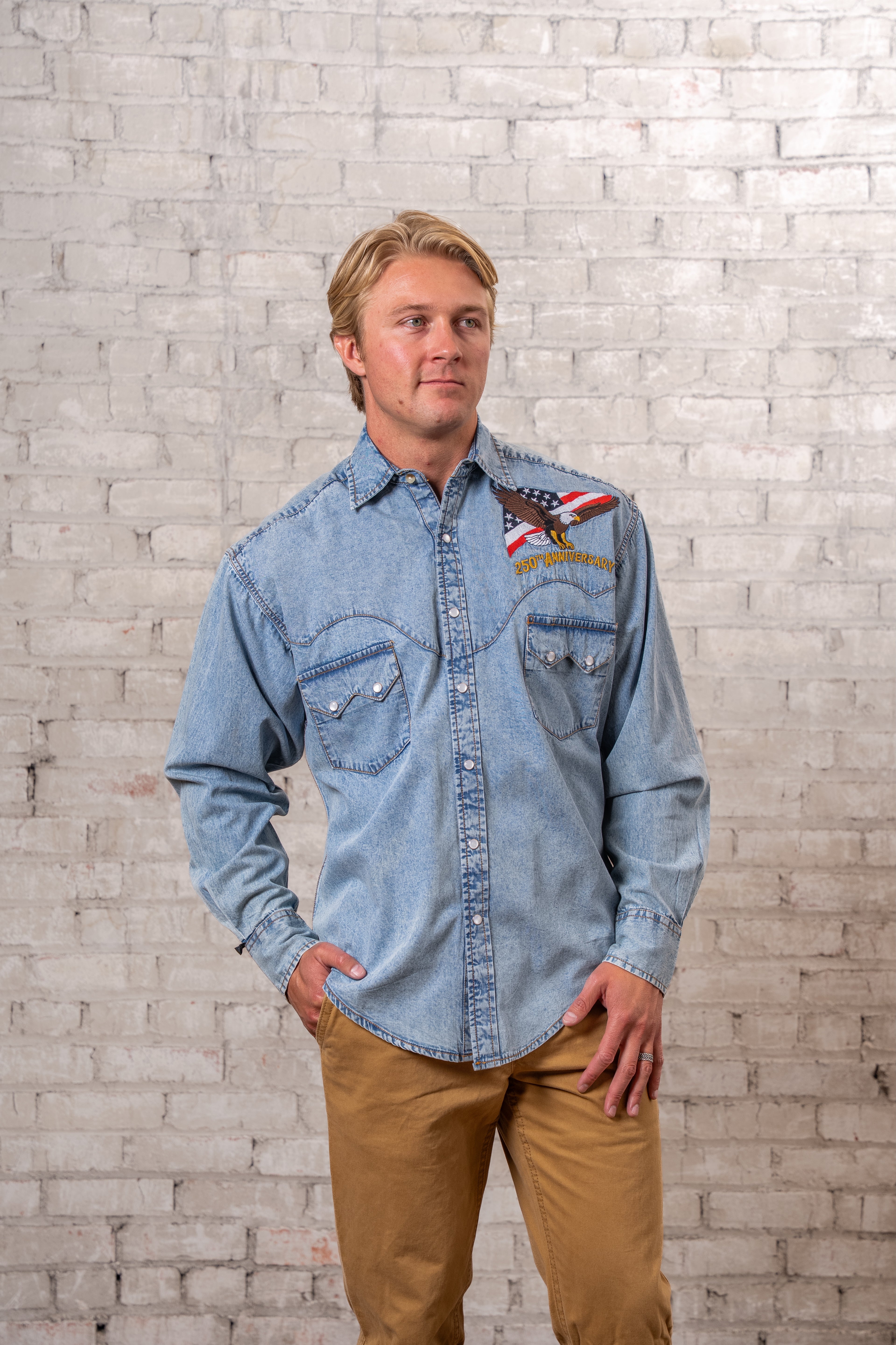 Men's USA 250th - America the Beautiful Embroidered Western Shirt