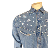 Men's Out of This World Embroidered Denim Western Shirt