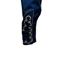 Men's Black Cactus & Cowboy Boots Embroidered Western Shirt