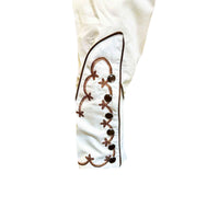 Men's Cactus & Cowboy Boots Embroidered Western Shirt in Ivory