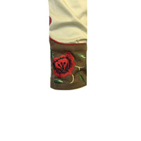 Men's 2-Tone Brown & Tan Floral Embroidered Western Shirt