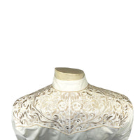 Men's Vintage Ivory-on-Ivory Tooling Embroidered Western Shirt