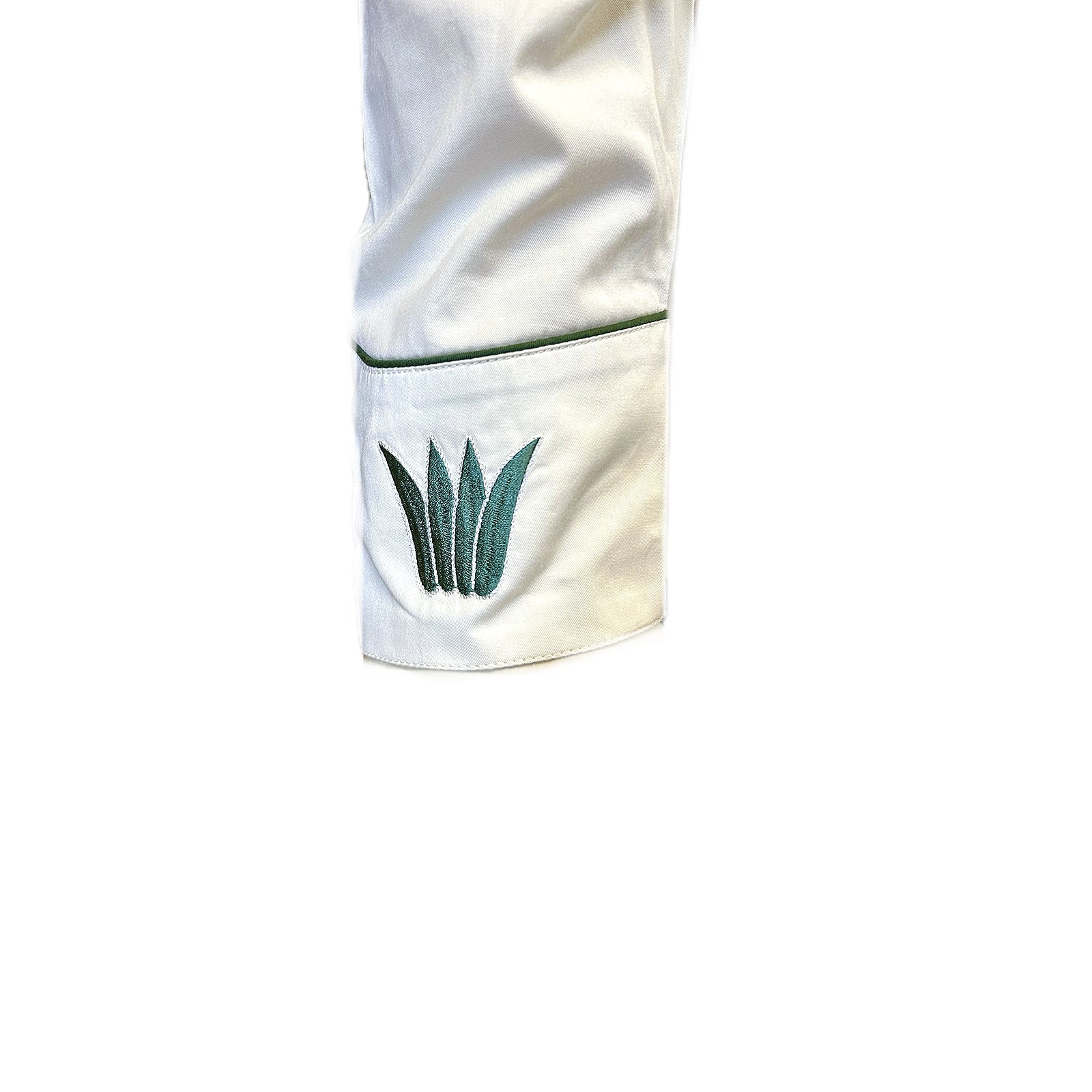 Men’s Ivory Agave Cactus Floral Embroidered Western Shirt