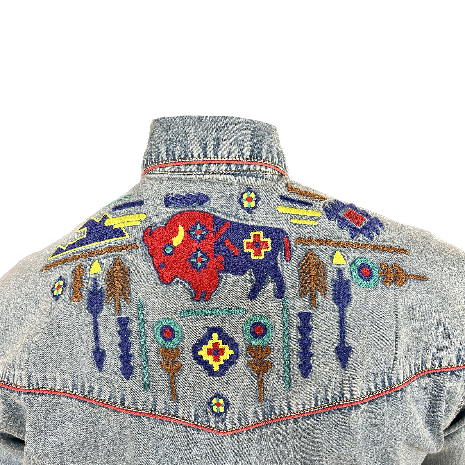 Men’s American Bison Denim Embroidered Western Shirt
