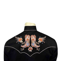 Men’s Black Sunrise Boot & Floral Embroidered Western Shirt