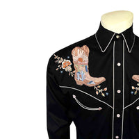Men’s Black Sunrise Boot & Floral Embroidered Western Shirt