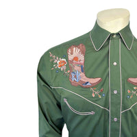 Men’s Green Sunrise Boot & Floral Embroidered Western Shirt