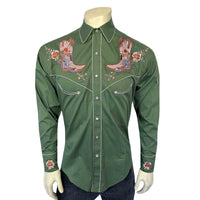 Men’s Green Sunrise Boot & Floral Embroidered Western Shirt