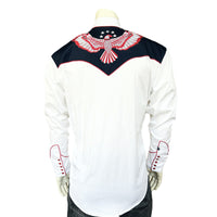 Men's Vintage USA Flag & Eagle Embroidered Western Shirt