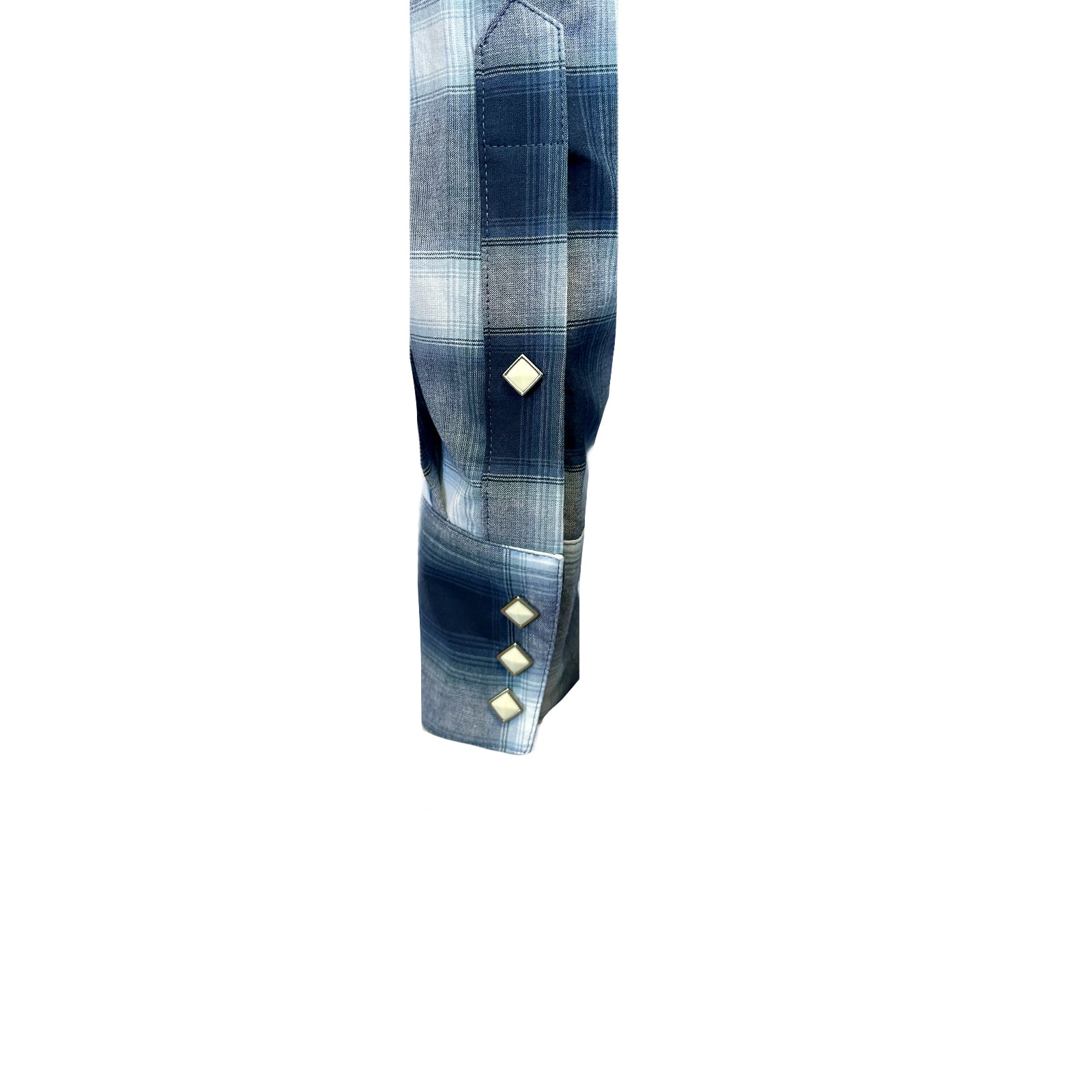 Men's Blue & White Shadow Plaid Western Shirt