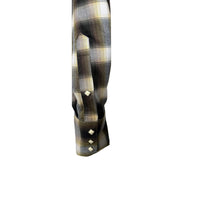 Men's Brown & White Shadow Plaid Western Shirt