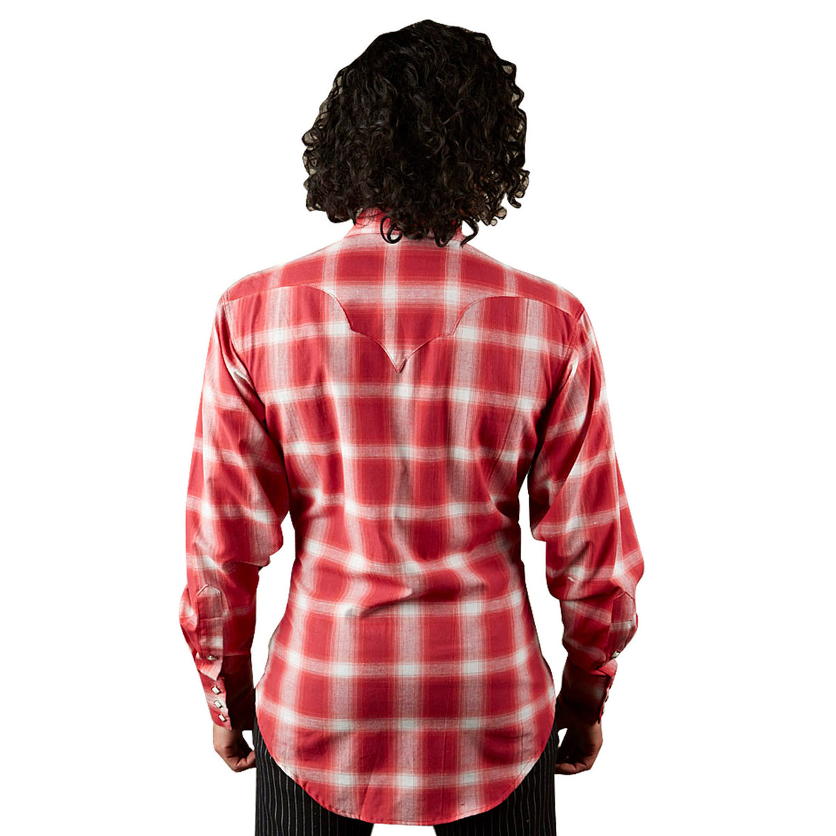 Men's Red & White Shadow Plaid Western Shirt