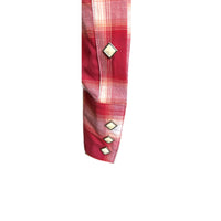 Men's Red & White Long Sleeve Shadow Plaid Western Shirt