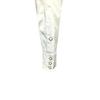 Men's Classic Pima Cotton Solid White Western Shirt with White Snaps