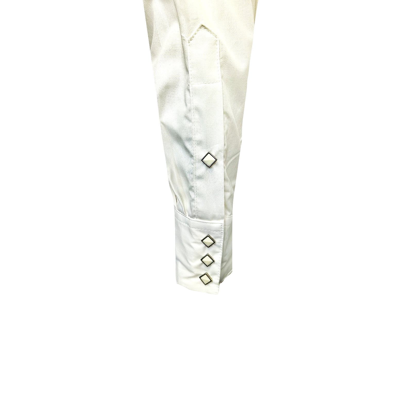 Men's Classic Pima Cotton Solid White Western Shirt with White Snaps
