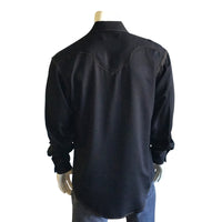 Men's Sueded Tencel Charcoal Black Western Shirt