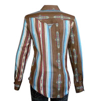 Women's Serape Pattern Western Shirt in Brown