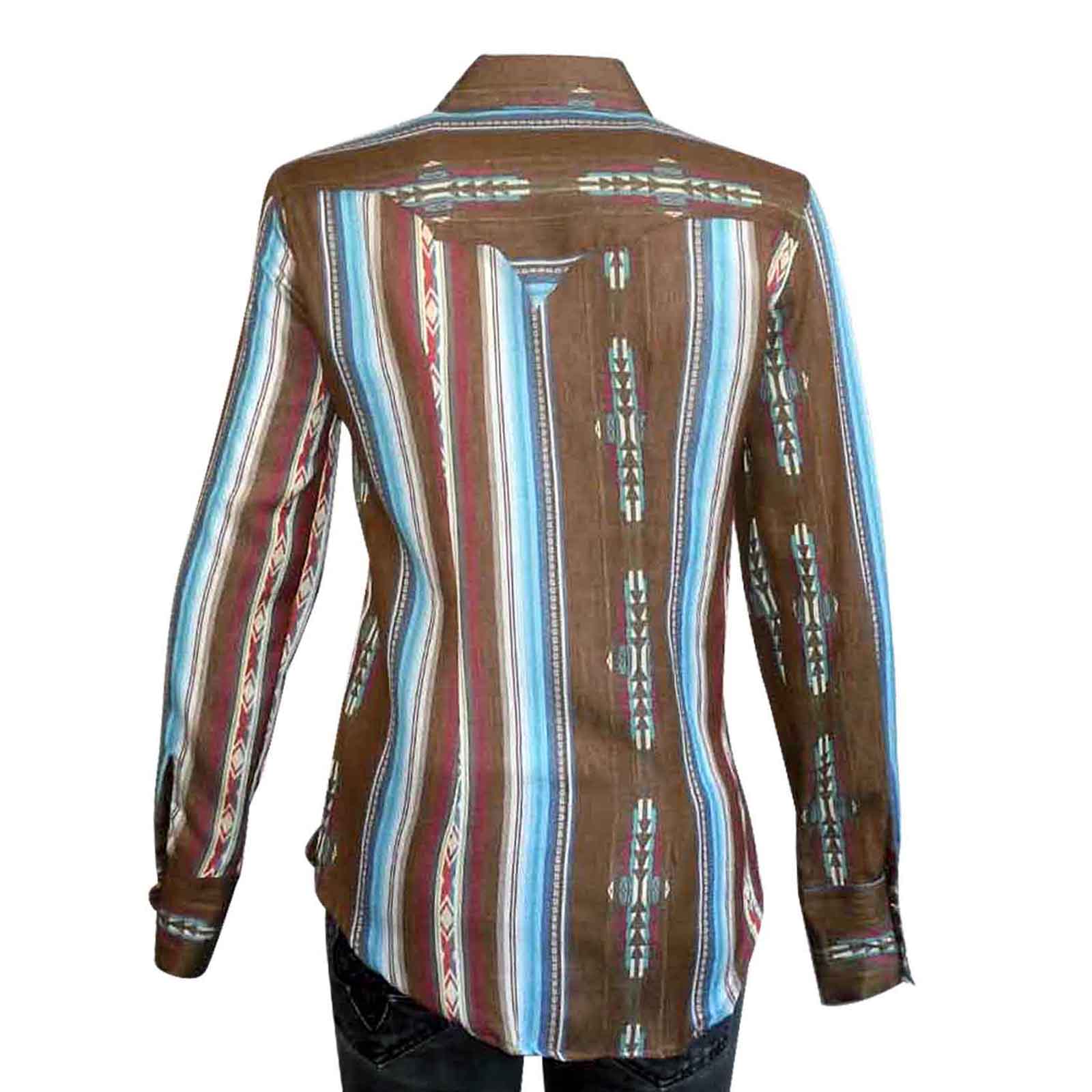 Women's Serape Pattern Western Shirt in Brown