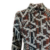 Women's Premium Flannel Chenille Jacquard Western Shirt in Black & Brown