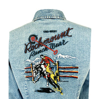 Women’s Rockmount Bronc Vintage Embroidery Western Shirt in Denim