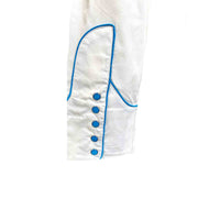 Women's Ivory Boho Serape Western Shirt with Cascading Embroidery