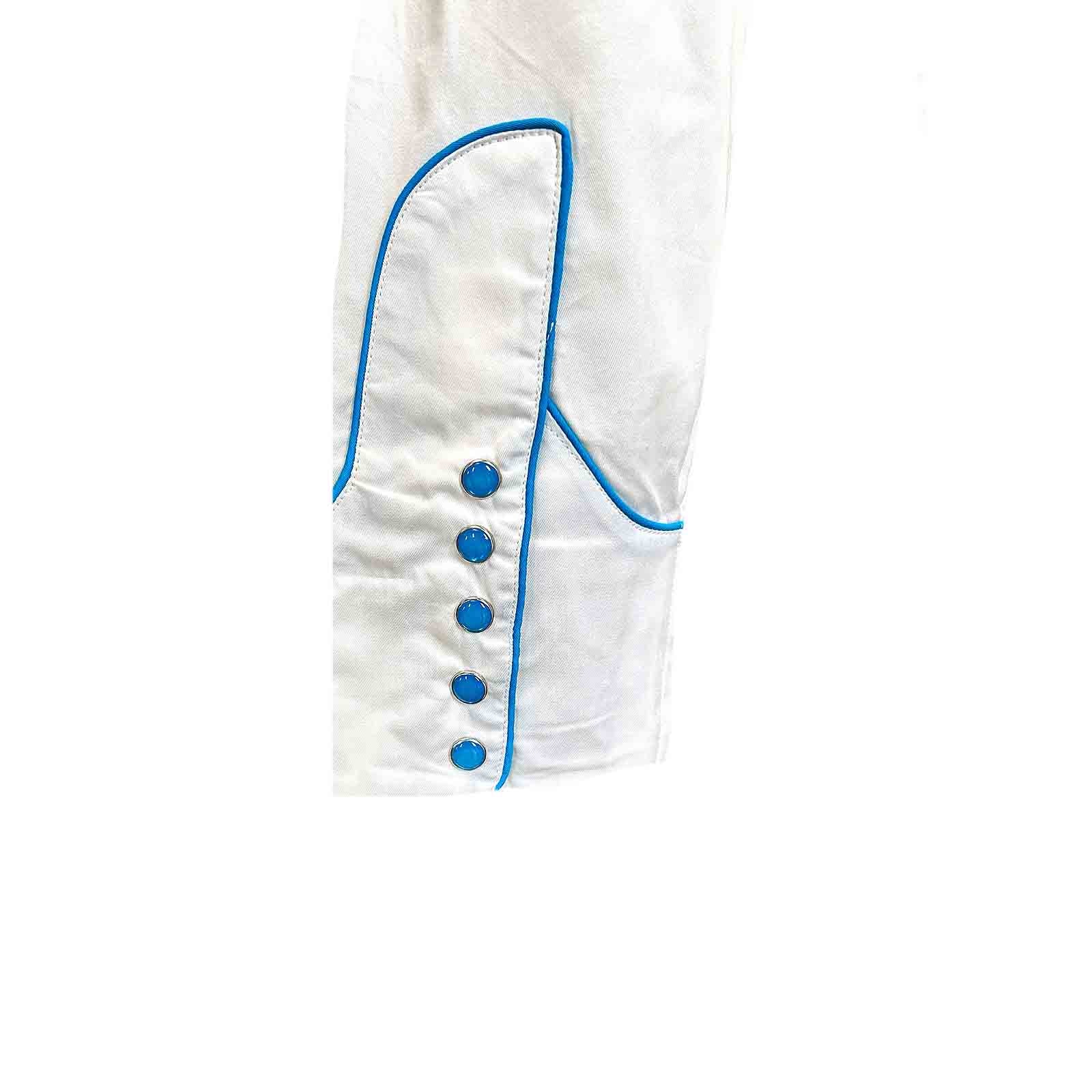 Women's Ivory Boho Serape Western Shirt with Cascading Embroidery