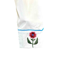 Women's Ivory Boho Serape Western Shirt with Cascading Embroidery