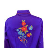 Women's Vintage Floral Bouquet Embroidered Western Shirt in Purple