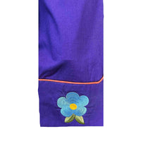 Women's Vintage Purple Floral Bouquet Embroidered Western Shirt