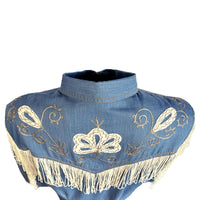 Women's Vintage Fringe Denim Embroidered Western Dress