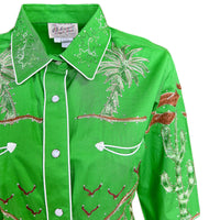 Women's Green Porter Wagoner Embroidered Western Shirt