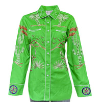 Women's Green Porter Wagoner Embroidered Western Shirt
