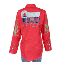 Women's Red Porter Wagoner Embroidered Western Shirt