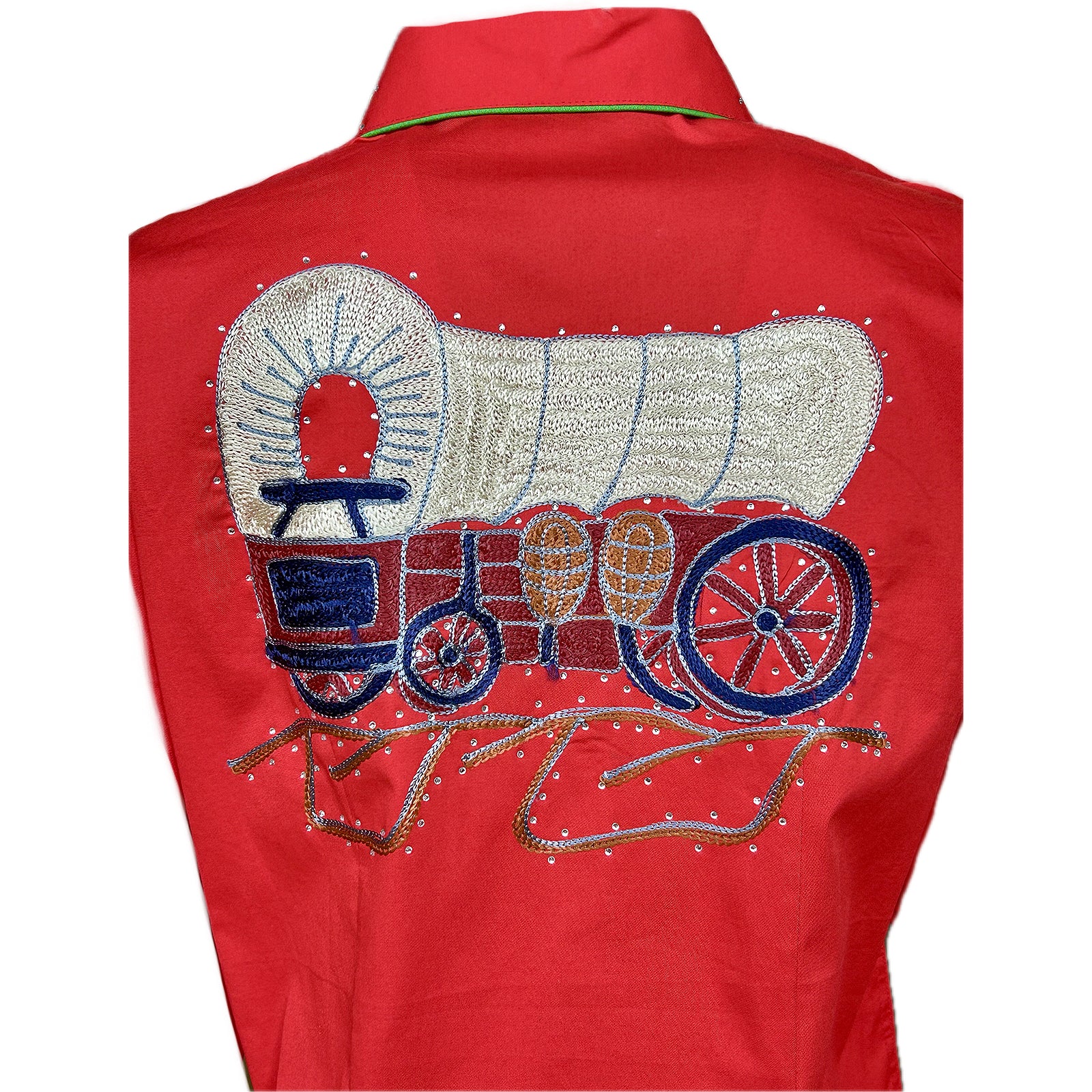 Women's Red Porter Wagoner Embroidered Western Shirt