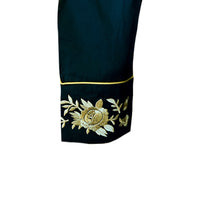 Women's Vintage Black Cascading Floral Embroidered Western Shirt