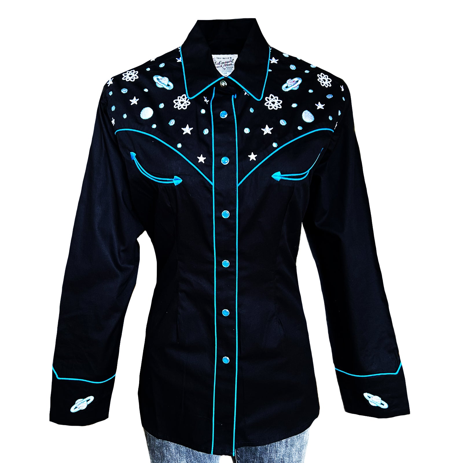 Women's Black Out of This World Embroidered Western Shirt