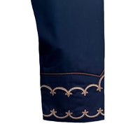 Women's Vintage Cactus & Cowgirl Boots Embroidered Western Shirt in Black