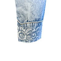Women's Vintage Denim & Blue Tooling Embroidered Western Shirt