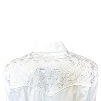Women's Vintage White-on-White Tooling Embroidered Western Shirt