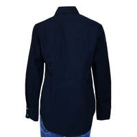 Women's Classic Pima Cotton Solid Black Western Shirt